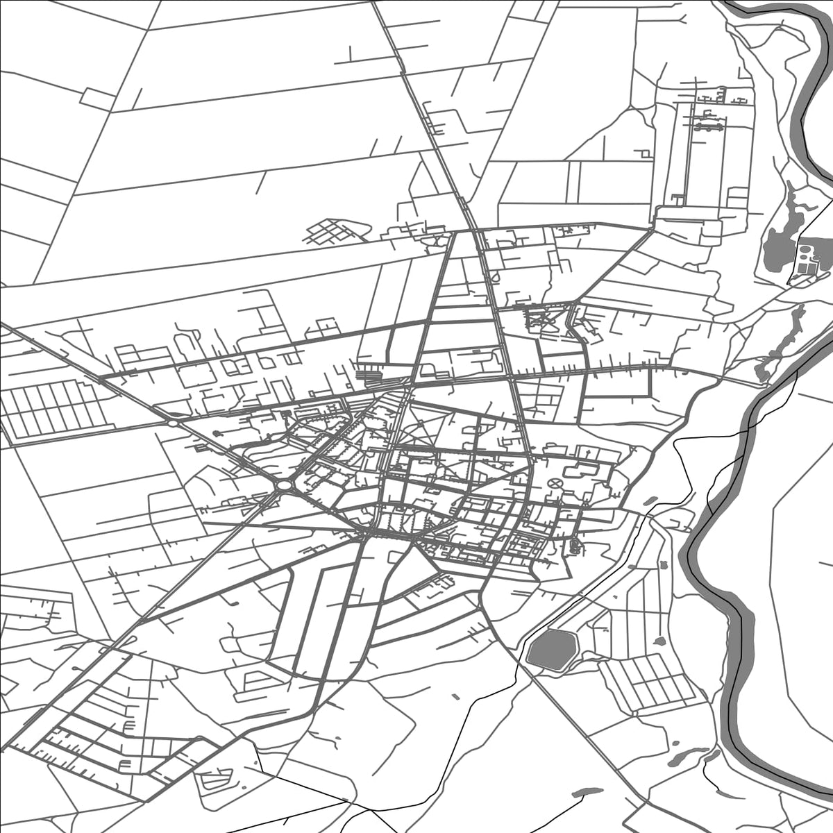 ROAD MAP OF WLODAWA, POLAND BY MAPBAKES