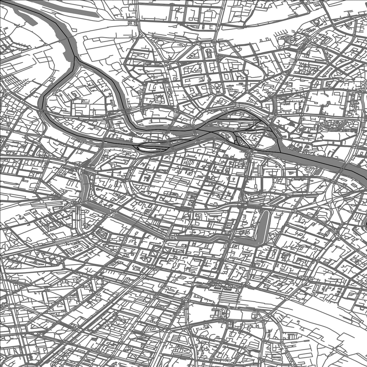 ROAD MAP OF WROCLAW, POLAND BY MAPBAKES