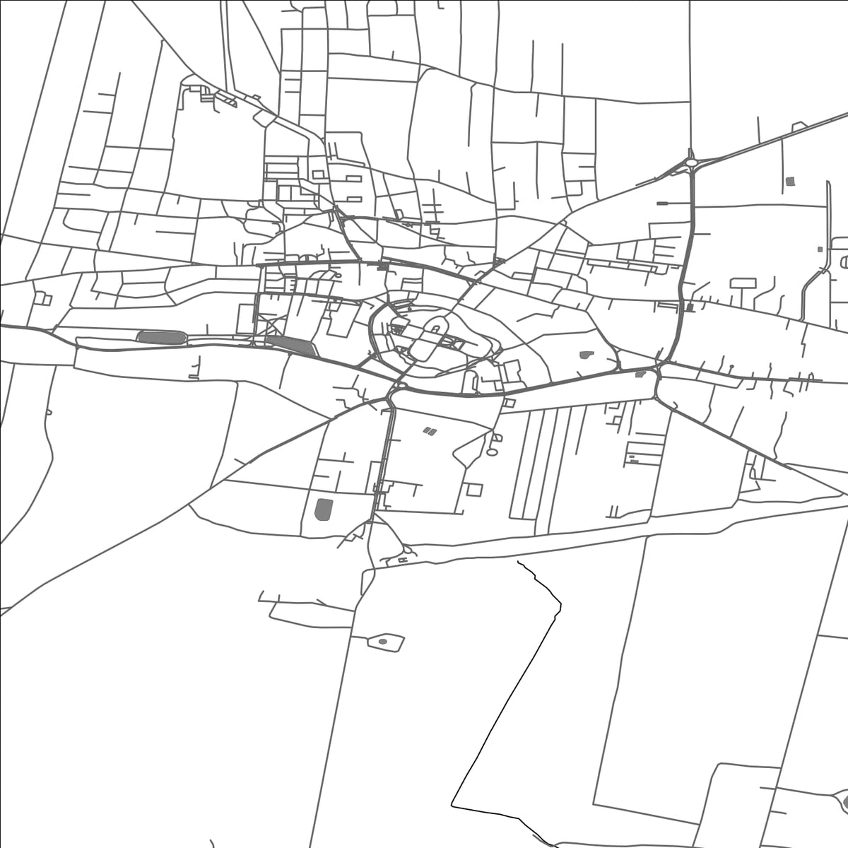 ROAD MAP OF WSCHOWA, POLAND BY MAPBAKES