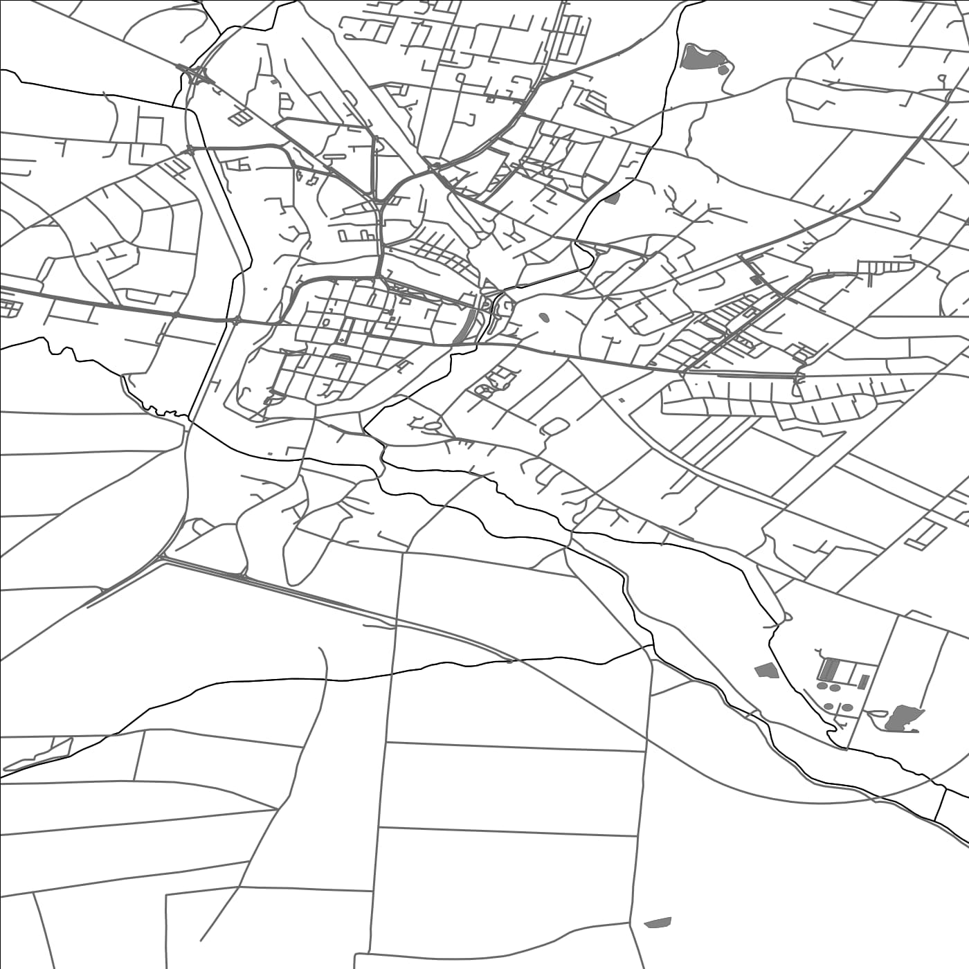 ROAD MAP OF ZABKOWICE SLASKIE, POLAND BY MAPBAKES