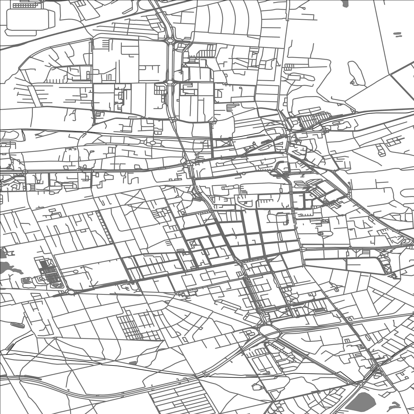 ROAD MAP OF ZABRZE, POLAND BY MAPBAKES