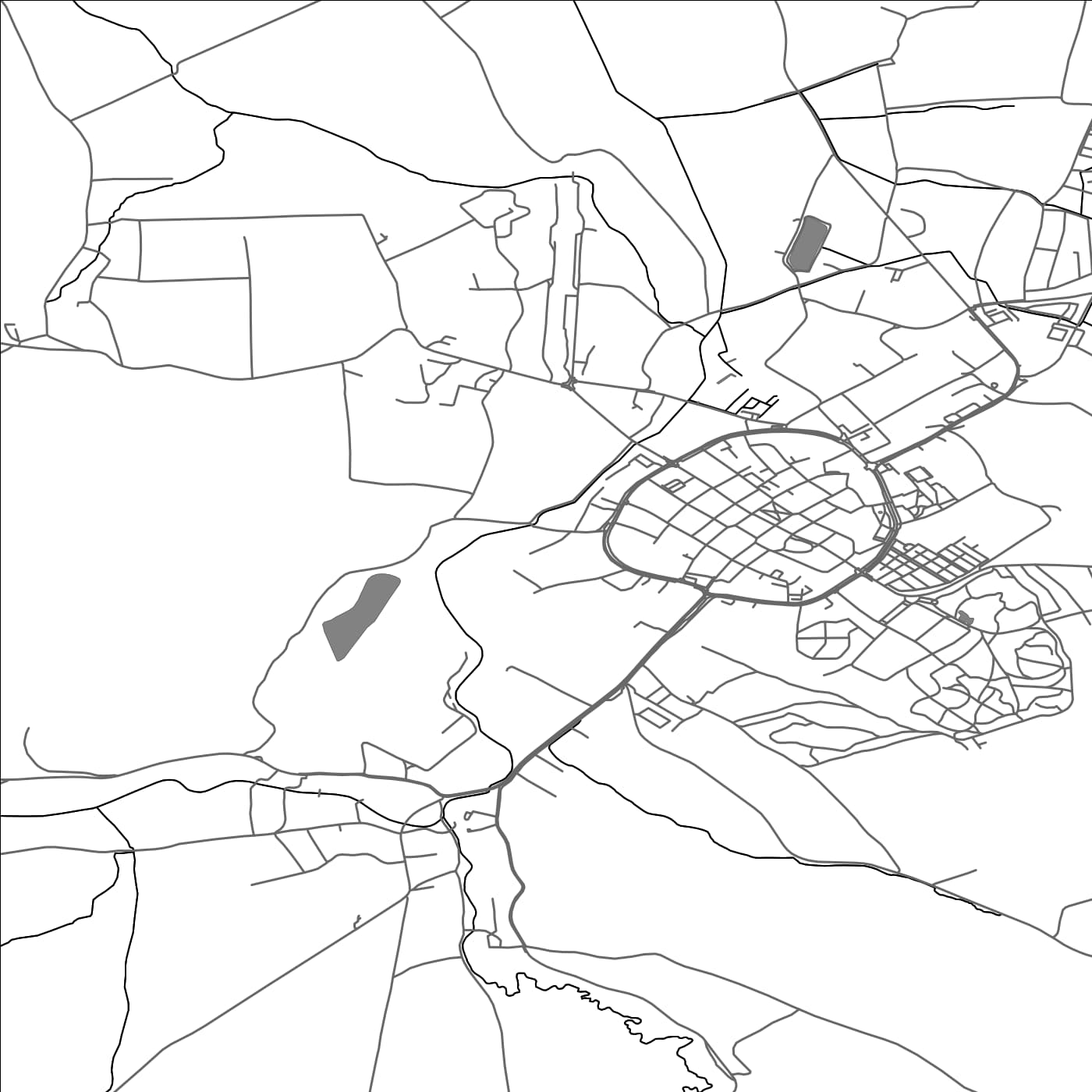 ROAD MAP OF ZIEBICE, POLAND BY MAPBAKES