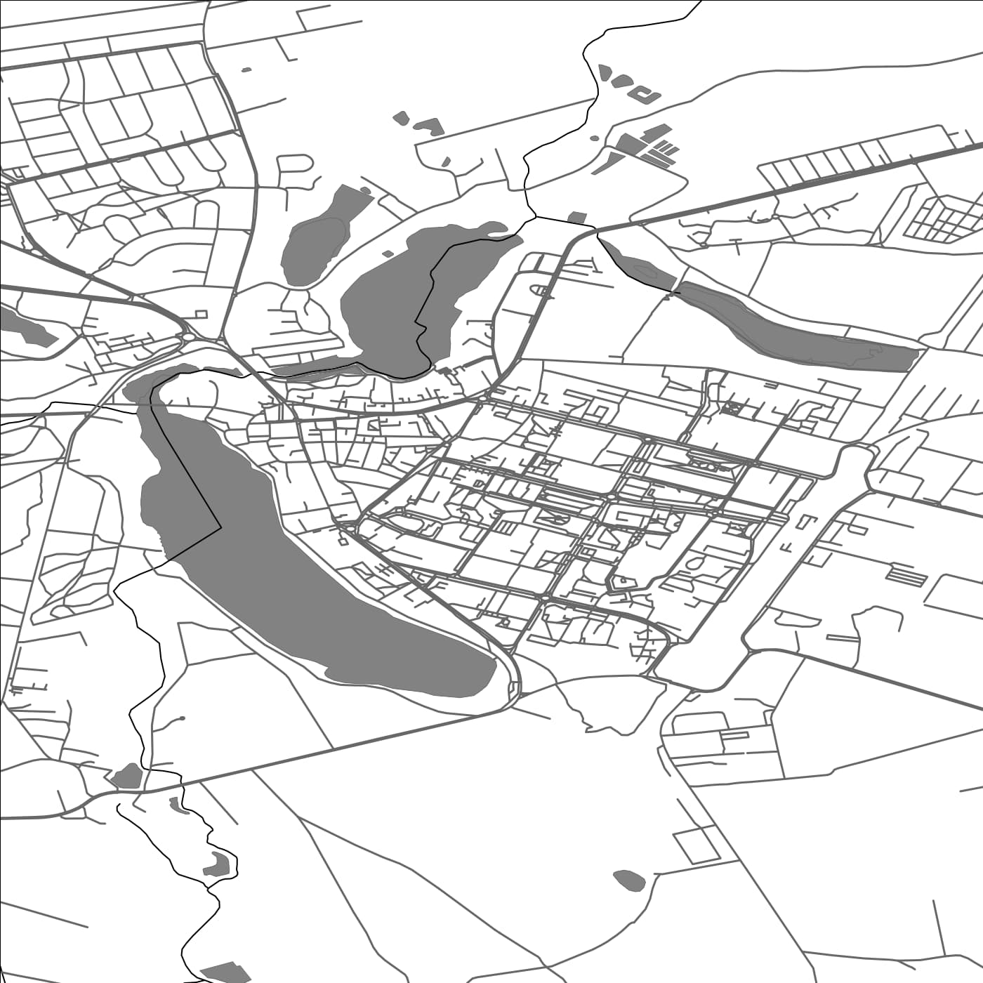 ROAD MAP OF ZLOTOW, POLAND BY MAPBAKES