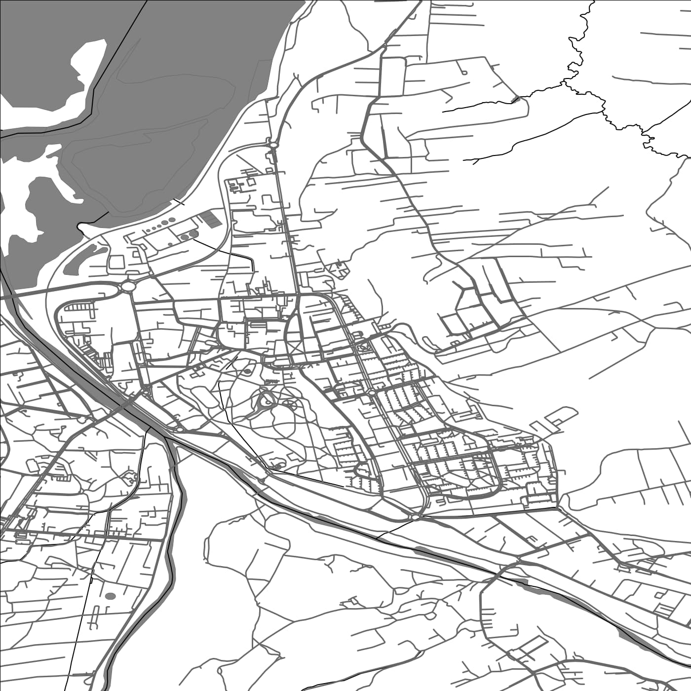 ROAD MAP OF ZYWIEC, POLAND BY MAPBAKES