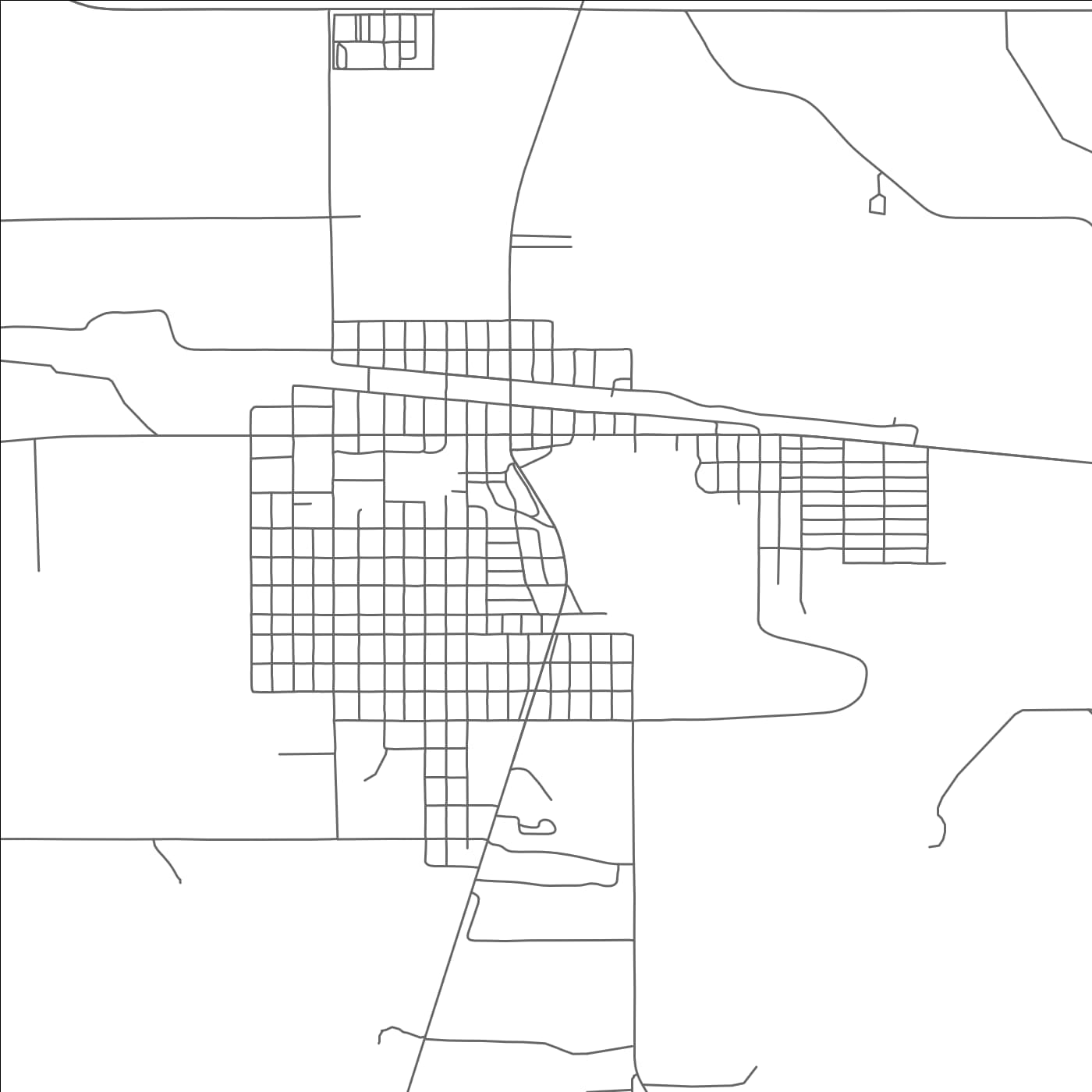 ROAD MAP OF BAKER, MONTANA BY MAPBAKES