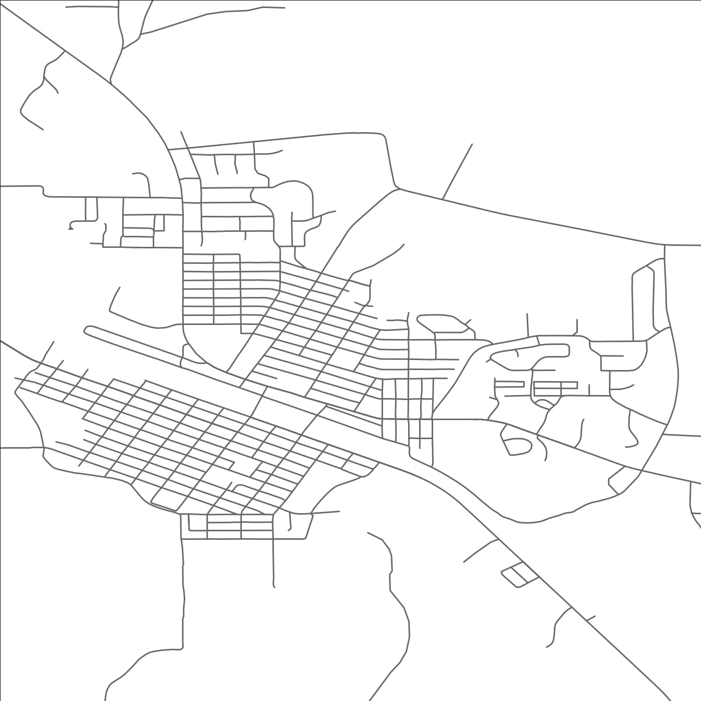 ROAD MAP OF GLASGOW, MONTANA BY MAPBAKES