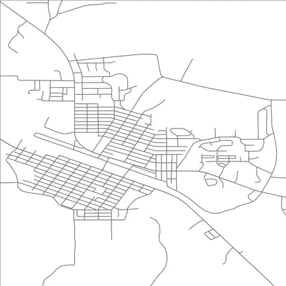 ROAD MAP OF GLASGOW, MONTANA BY MAPBAKES