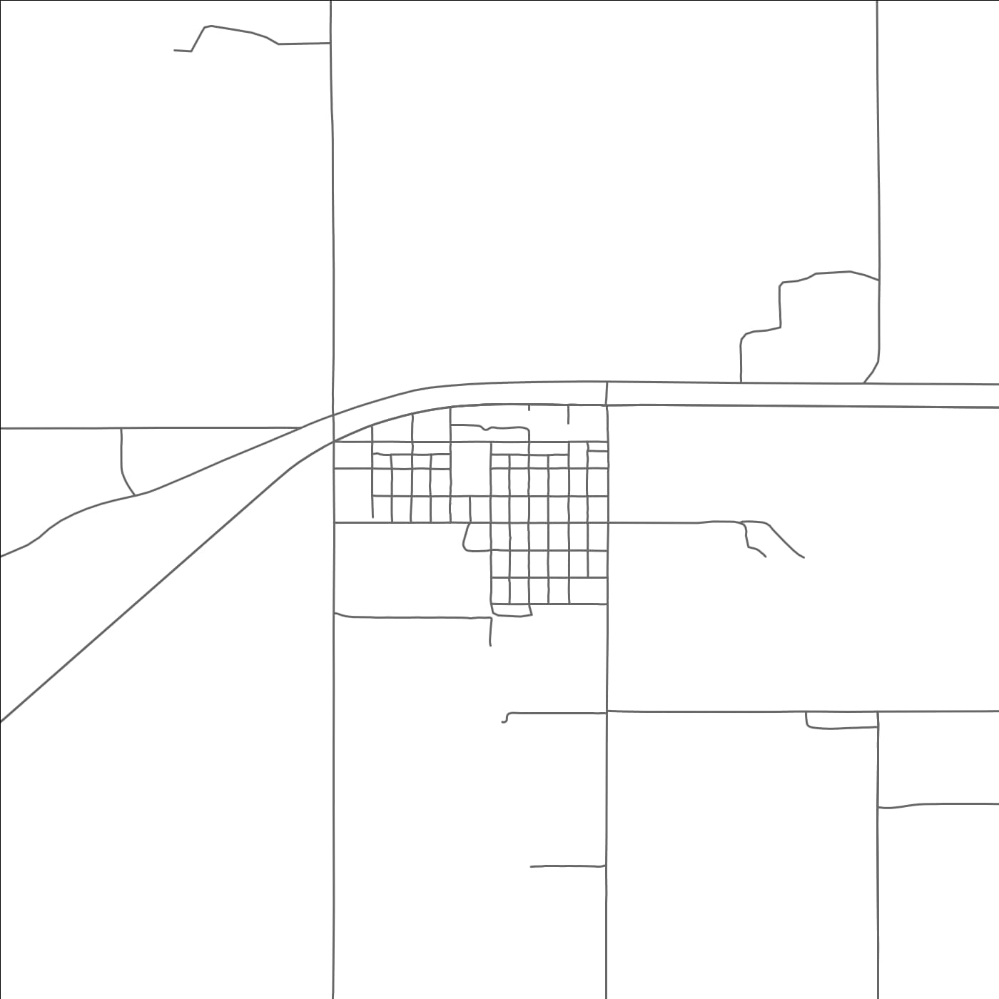 ROAD MAP OF HYSHAM, MONTANA BY MAPBAKES