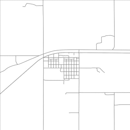 ROAD MAP OF HYSHAM, MONTANA BY MAPBAKES