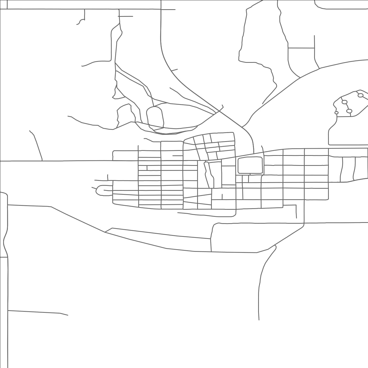 ROAD MAP OF POPLAR, MONTANA BY MAPBAKES