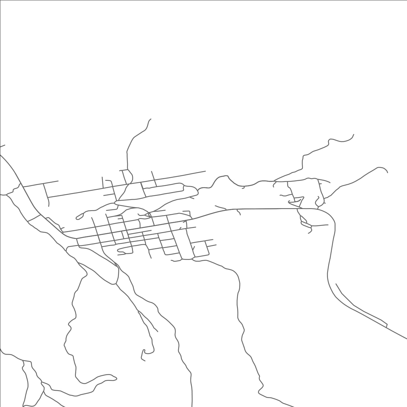 ROAD MAP OF VIRGINIA CITY, MONTANA BY MAPBAKES