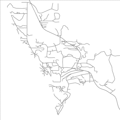 ROAD MAP OF WOODS BAY, MONTANA BY MAPBAKES