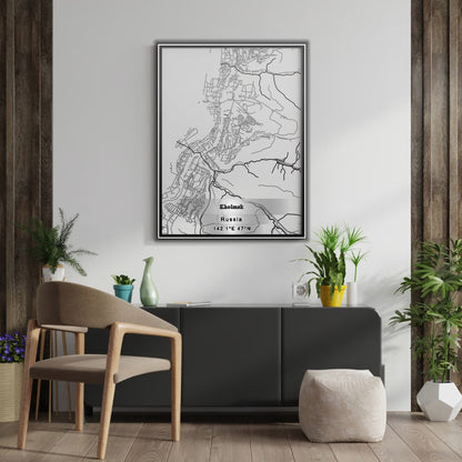 ROAD MAP OF KHOLMSK, RUSSIA BY MAPBAKES