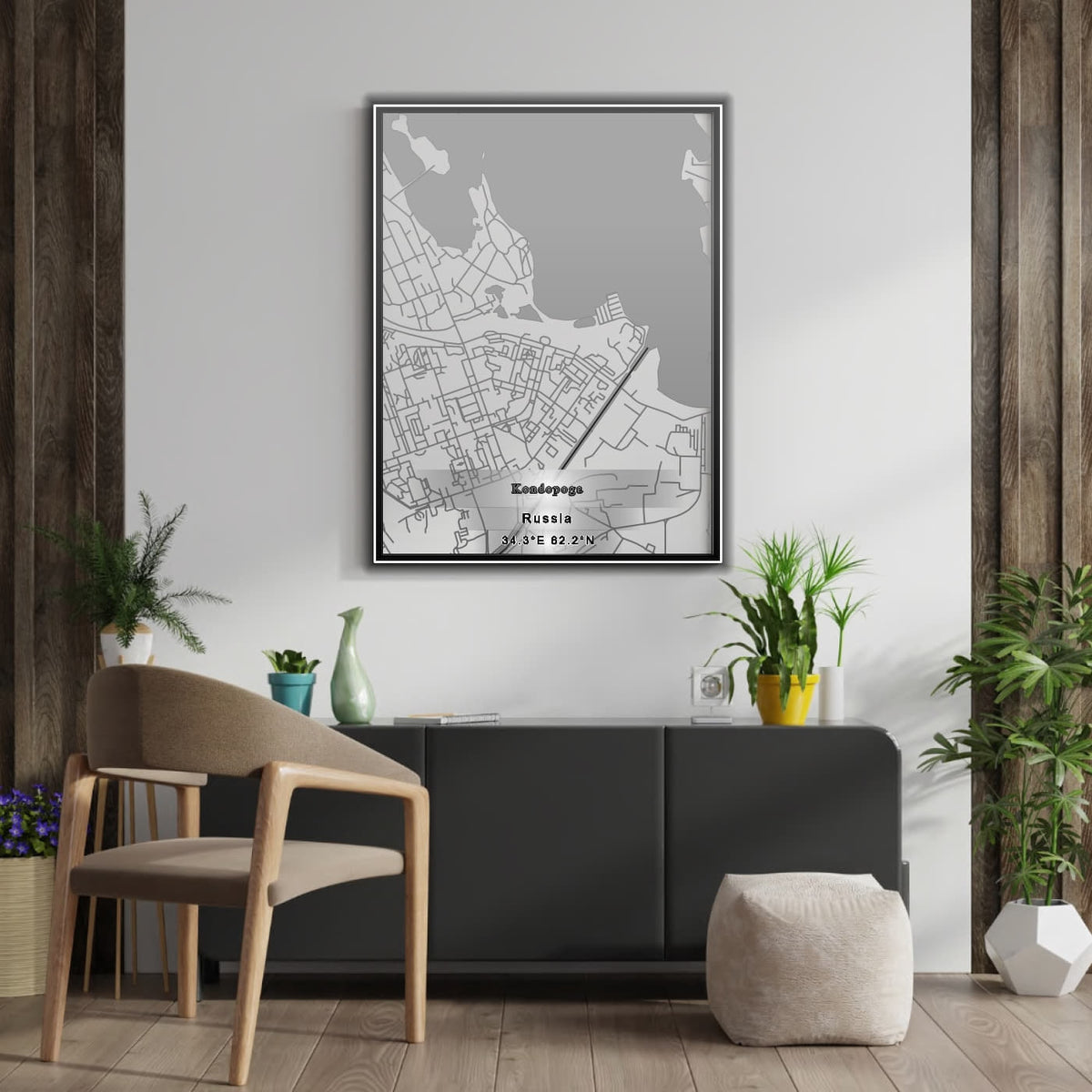 ROAD MAP OF KONDOPOGA, RUSSIA BY MAPBAKES