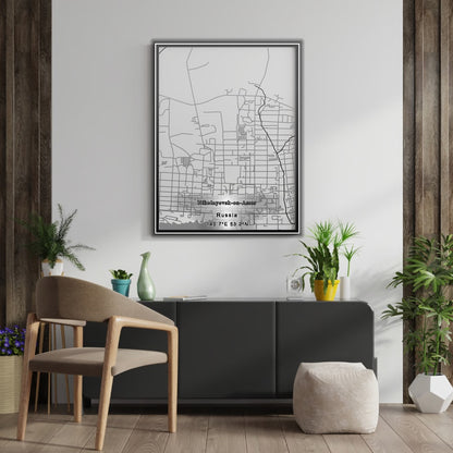 ROAD MAP OF NIKOLAYEVSK ON AMUR, RUSSIA BY MAPBAKES