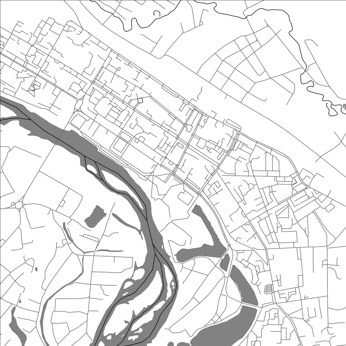 ROAD MAP OF BIROBIDZHAN, RUSSIA BY MAPBAKES