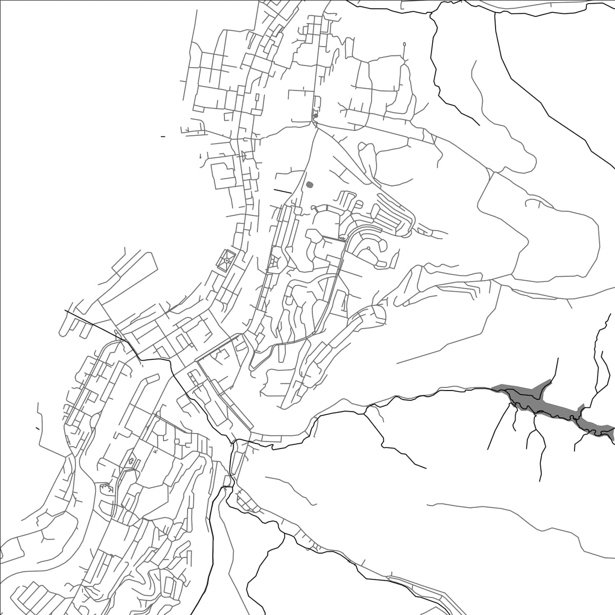 ROAD MAP OF KHOLMSK, RUSSIA BY MAPBAKES