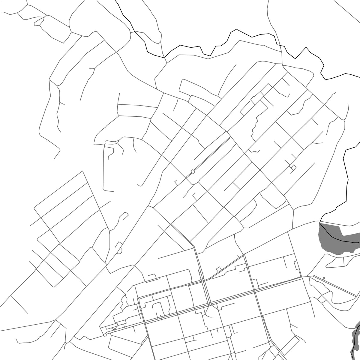 ROAD MAP OF KIREYEVSK, RUSSIA BY MAPBAKES