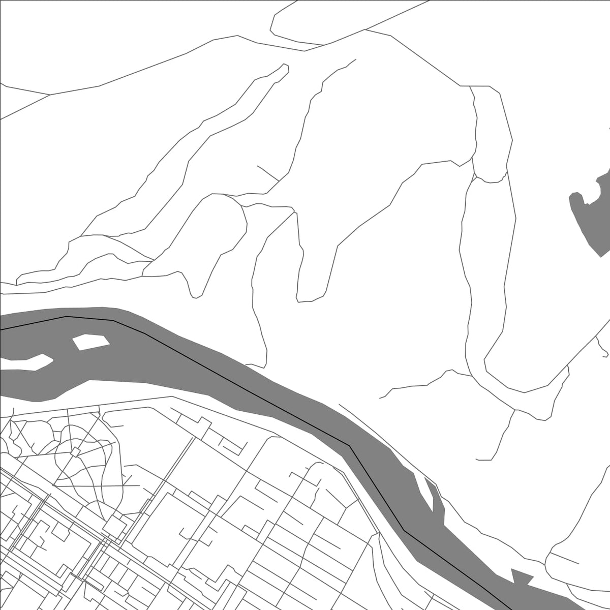 ROAD MAP OF MEZHDURECHENSK, RUSSIA BY MAPBAKES