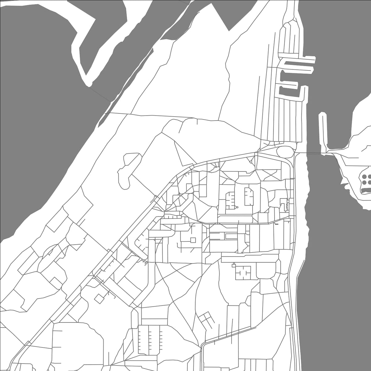 ROAD MAP OF MONCHEGORSK, RUSSIA BY MAPBAKES