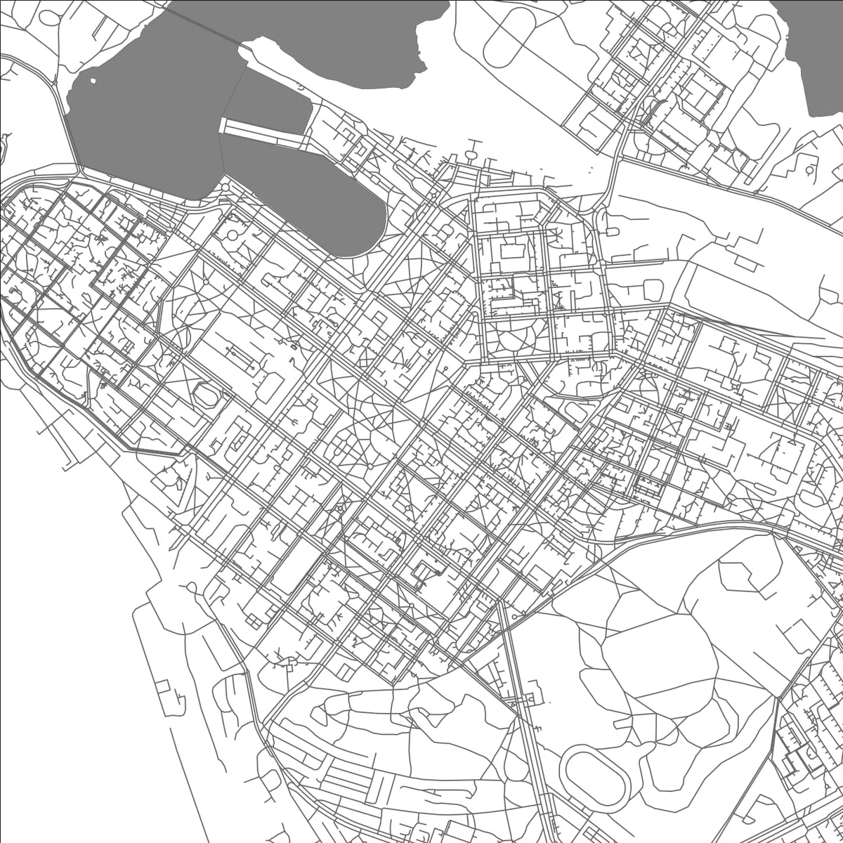 ROAD MAP OF VYBORG, RUSSIA BY MAPBAKES