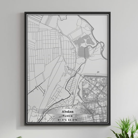 ROAD MAP OF ABAKAN, RUSSIA BY MAPBAKES