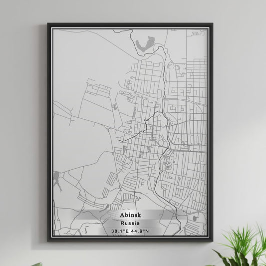 ROAD MAP OF ABINSK, RUSSIA BY MAPBAKES