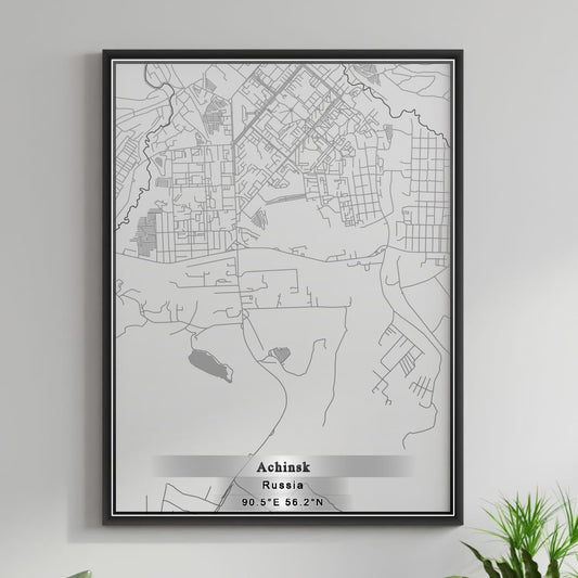 ROAD MAP OF ACHINSK, RUSSIA BY MAPBAKES