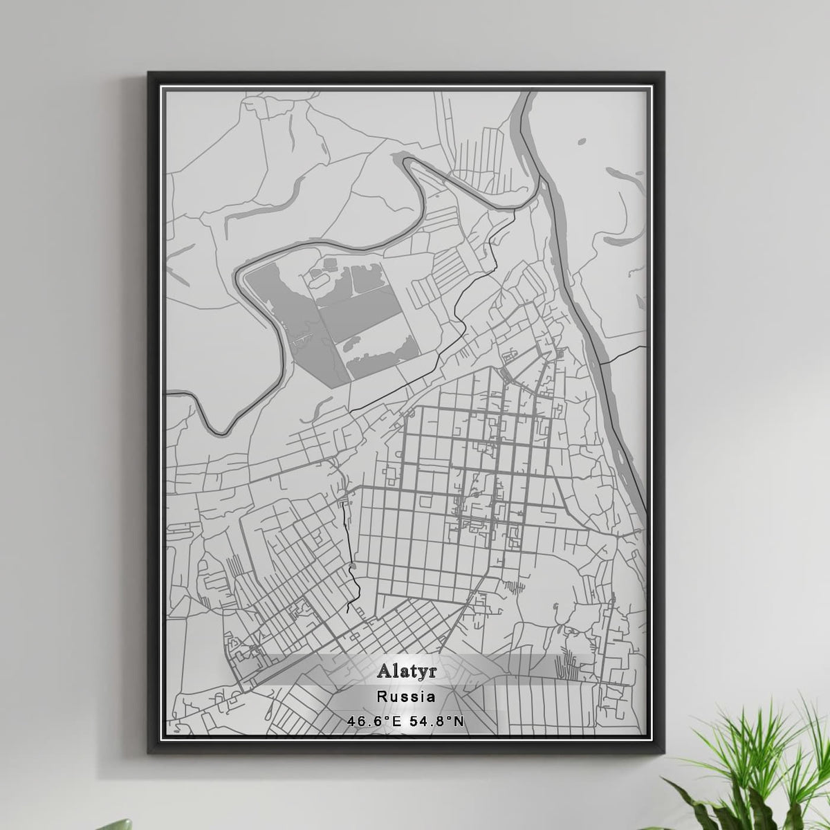 ROAD MAP OF ALATYR, RUSSIA BY MAPBAKES