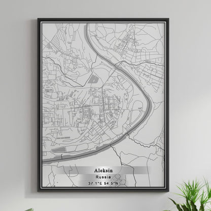 ROAD MAP OF ALEKSIN, RUSSIA BY MAPBAKES