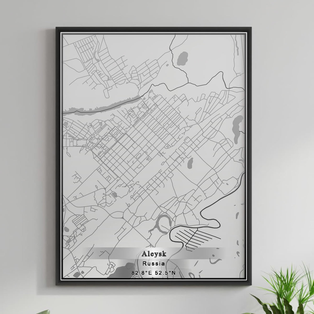 ROAD MAP OF ALEYSK, RUSSIA BY MAPBAKES