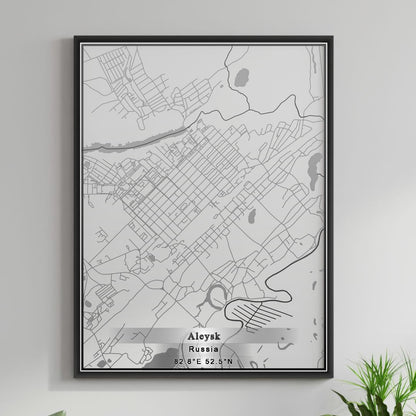 ROAD MAP OF ALEYSK, RUSSIA BY MAPBAKES