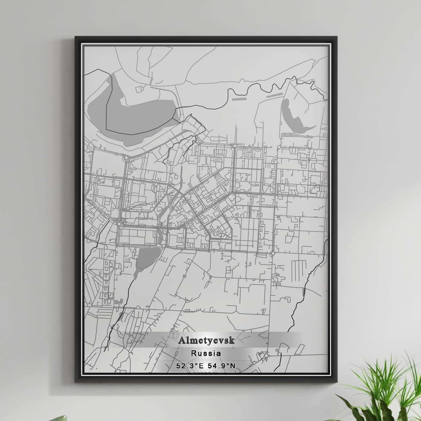 ROAD MAP OF ALMETYEVSK, RUSSIA BY MAPBAKES