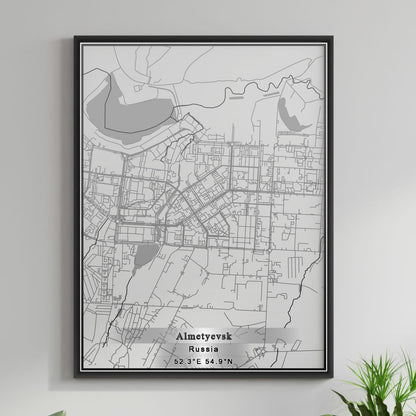 ROAD MAP OF ALMETYEVSK, RUSSIA BY MAPBAKES