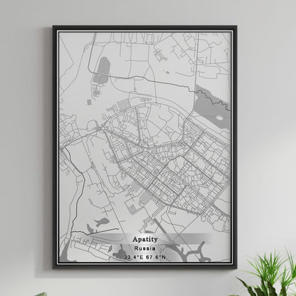 ROAD MAP OF APATITY, RUSSIA BY MAPBAKES