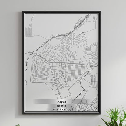 ROAD MAP OF ARGUN, RUSSIA BY MAPBAKES