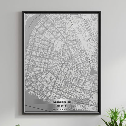 ROAD MAP OF ARKHANGELSK, RUSSIA BY MAPBAKES