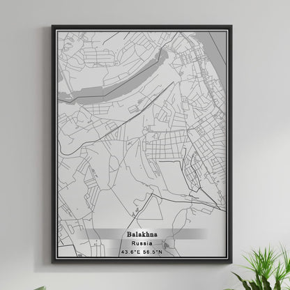 ROAD MAP OF BALAKHNA, RUSSIA BY MAPBAKES