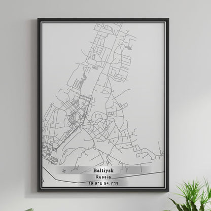 ROAD MAP OF BALTIYSK, RUSSIA BY MAPBAKES