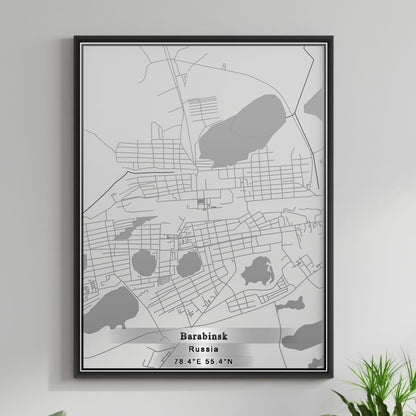ROAD MAP OF BARABINSK, RUSSIA BY MAPBAKES
