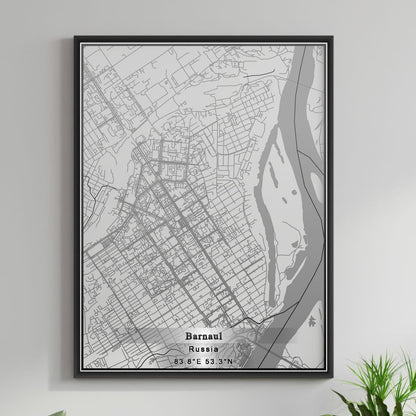 ROAD MAP OF BARNAUL, RUSSIA BY MAPBAKES