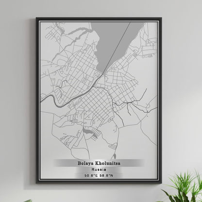ROAD MAP OF BELAYA KHOLUNITSA, RUSSIA BY MAPBAKES
