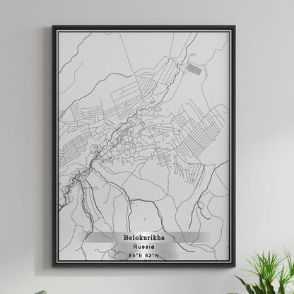 ROAD MAP OF BELOKURIKHA, RUSSIA BY MAPBAKES