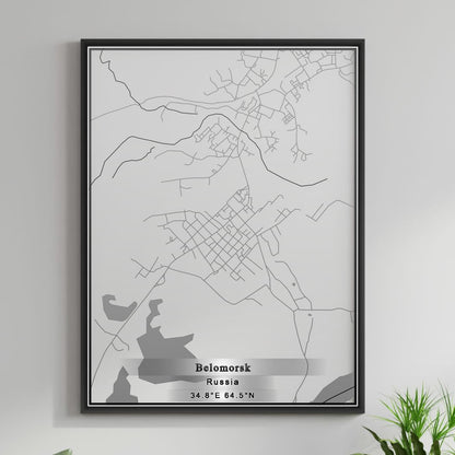 ROAD MAP OF BELOMORSK, RUSSIA BY MAPBAKES