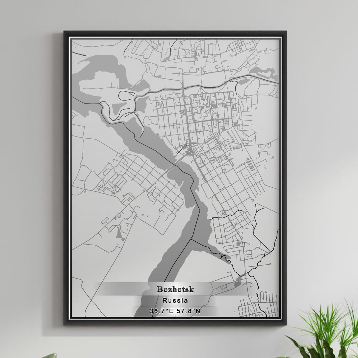 ROAD MAP OF BEZHETSK, RUSSIA BY MAPBAKES