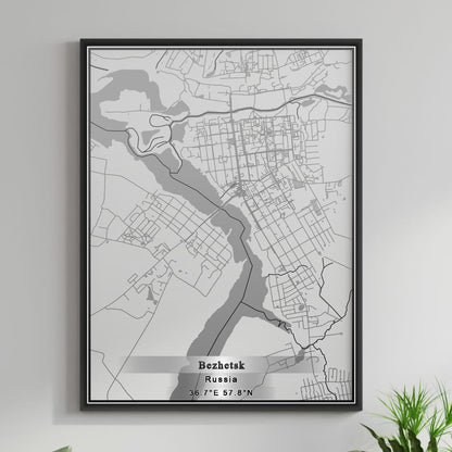 ROAD MAP OF BEZHETSK, RUSSIA BY MAPBAKES