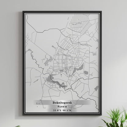 ROAD MAP OF BOKSITOGORSK, RUSSIA BY MAPBAKES