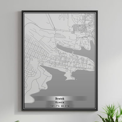 ROAD MAP OF BRATSK, RUSSIA BY MAPBAKES