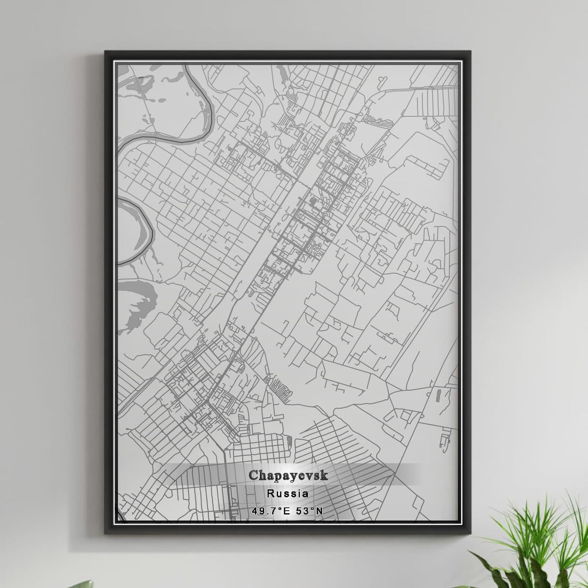 ROAD MAP OF CHAPAYEVSK, RUSSIA BY MAPBAKES