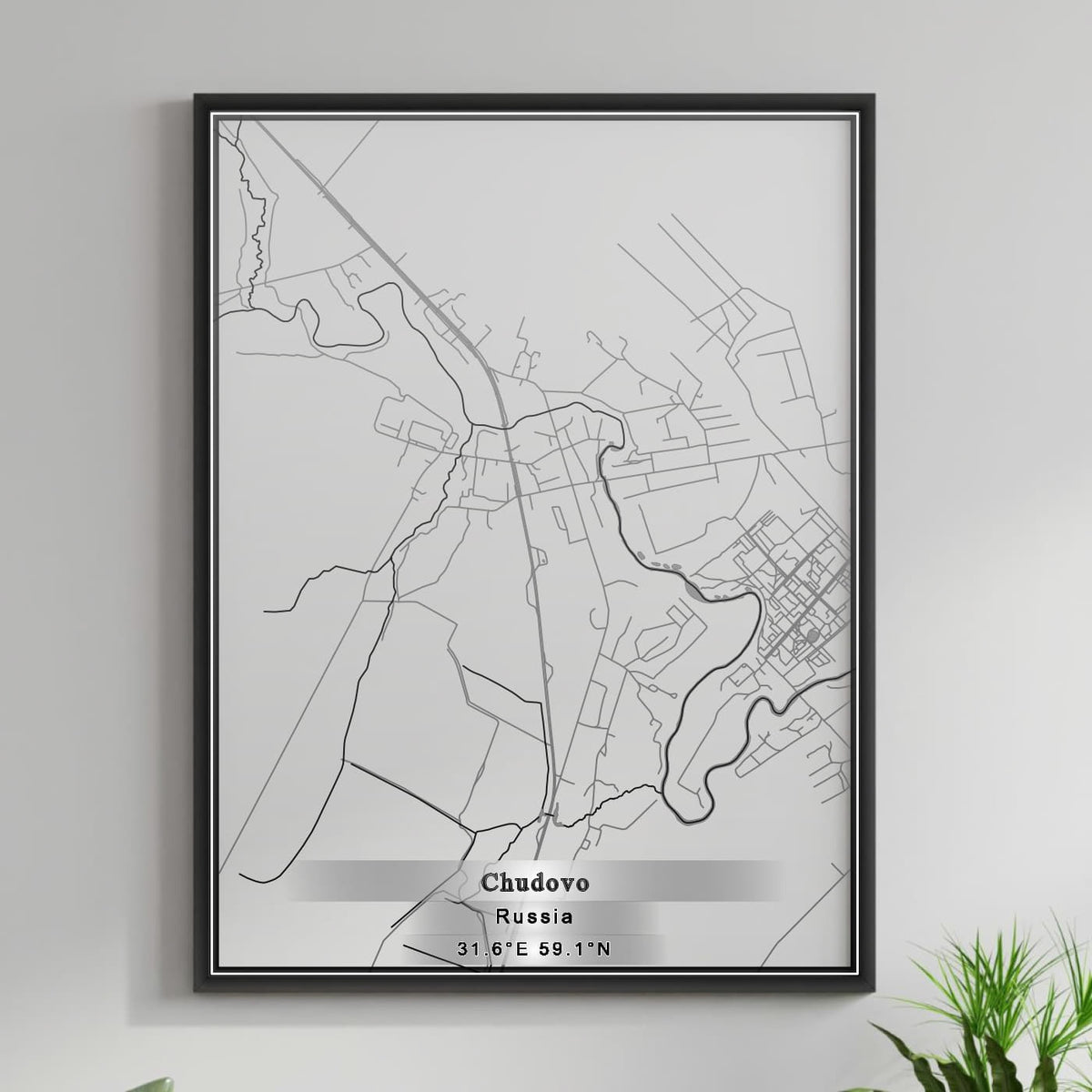 ROAD MAP OF CHUDOVO, RUSSIA BY MAPBAKES